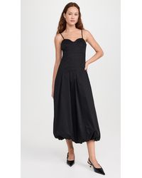chinese dress ladies Melissa Satin Midi Dress in White Pokadot