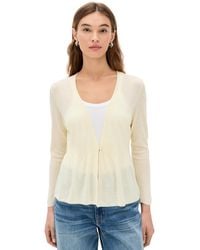 Vince - Ribbed Waist Single Button Cardigan - Lyst