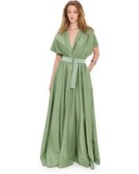 Norma Kamali - Belted Flared Maxi Dress - Lyst