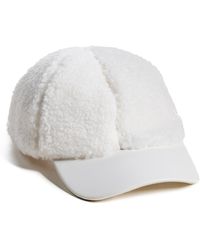 Jocelyn - Faux Leather And Sherpa Baseball Hat - Lyst