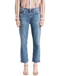 Agolde Kye Mid Rise Straight Crop Jean in Blue | Lyst