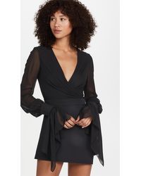 Aliétte V Neck Mini Dress - Black