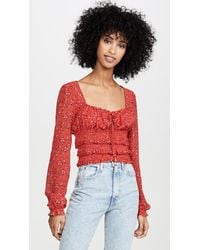 Free People Printed Lolita Top - Red