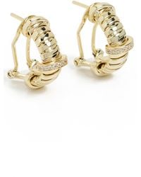 By Adina Eden - Pave Accented Wide Open Hoop Earrings - Lyst