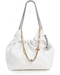 Tory Burch - Fleming Distressed Mini Hobo Bag - Lyst