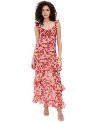 fitted lace wedding dress FOR LOVE & LEMONS Shirley Lace Maxi Dress In Red main image 1