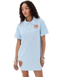 Area - Crystal Heart Cutout Polo Dress - Lyst