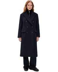 Theory - Double Breasted Peak Coat - Lyst