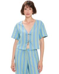 STAUD - Ava Linen Top - Lyst