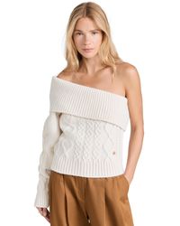 RECTO. - One Shoulder Chunky Cable Knit Top - Lyst