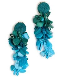 Oscar de la Renta - Wooden Flower Cluster Earrings - Lyst