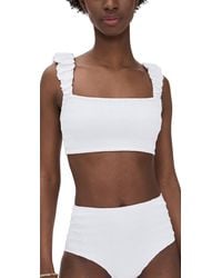 Sea - Shyla Solid Smocked Bikini Top - Lyst