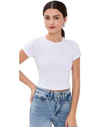 GOOD AMERICAN - Pointelle Baby Tee - Lyst