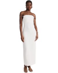 Brandon Maxwell - Off The Shoulder Slip Dress With Silver Hardware - Lyst