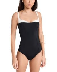 Reformation - Tossa One Piece Swimsuit Back/white - Lyst