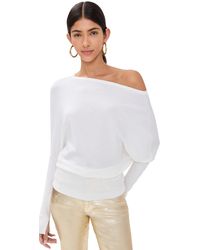 Jonathan Simkhai - Lavina Draped Off Shoulder Sweater - Lyst