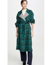 See By Chloé Plaid Trench Coat - Green