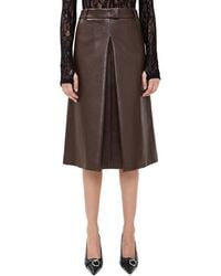 MSGM - Leather Midi Skirt - Lyst