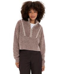 STAUD - Cropped Hampton Sweater - Lyst