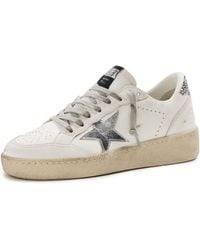 Golden Goose - Ballstar 2 Leather Upper And Spur Laminated Star Glitter Heel Sneakers - Lyst