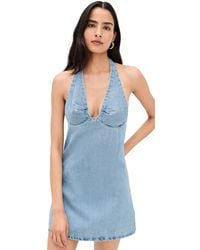 Free People - Trevi Denim Mini Dress - Lyst