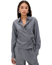 Vince - Collared Wrap Top - Lyst