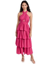 Endless Rose - Ende Roe Croed Hater Neck Tiered Maxi Dre Fuchia - Lyst