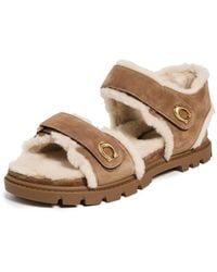 COACH - Brynn Shearling Sandals - Lyst