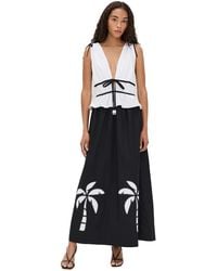 dress to - Palm Tree Embroidery Maxi Dress - Lyst