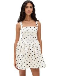 Self-Portrait - Polka Dot Satin Mini Dress - Lyst