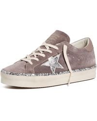 Golden Goose - Hi Star Suede Upper Laminated Star Leather Heel Glitter Edge Sneakers - Lyst