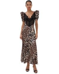 Rodarte - Leopard Print Silk Satin Dress - Lyst