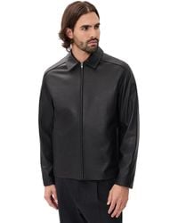 Vince - Leather Zip Up Jacket - Lyst