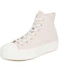 Converse - Chuck Taylor All Star Lift Platform Textured Material Sneakers - Lyst