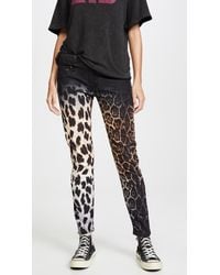 R13 Leopard Print Skinny Jeans - Black