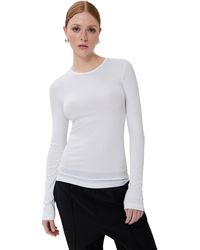 Tibi - Circular Ribbed Crew Neck Pullover T-Shirt - Lyst