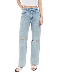 Rag & Bone - Shea High-Rise Relaxed Straight Full Length Jeans - Lyst