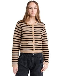 English Factory - Knit Striped Sweater Cardigan - Lyst