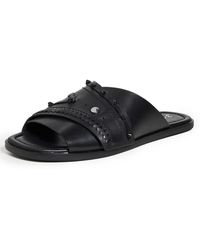 3.1 Phillip Lim - Crossover Flat Slides With Leather Craft - Lyst