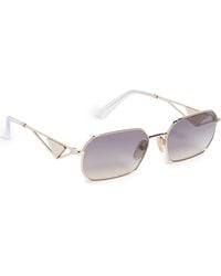 Prada - Rectangular Triangle Logo Sunglasses - Lyst