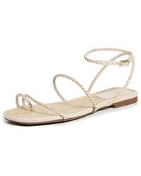 SCHUTZ SHOES - Kaya Straw Flat Sandals - Lyst