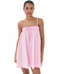 Area - Crystal Grommet Poplin Mini Dress - Lyst