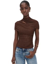 Self-Portrait - Rhinestone Mesh Cut Out Top - Lyst