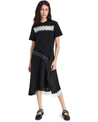 3.1 Phillip Lim - 3.1 Phillip Li Deconstructed T-shirt Dress With Satin And Lace Blk Ulti - Lyst