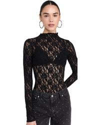 Hanky Panky - Signature Lace Mock Neck Long Sleeve Thong Bodysuit - Lyst