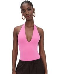 GOOD AMERICAN - Scuba Halter V Neck Thong Bodysuit - Lyst