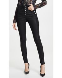 J Brand Natasha Sky High Coated Skinny Jeans - Black