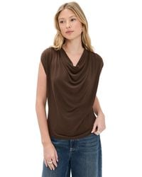 Vince - Sleeveless Draped Cowl Neck Top - Lyst