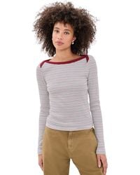 Rag & Bone - The Essential Rib Stripe Bateau Tee - Lyst
