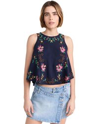 Free People - Fun And Flirty Top Cobalt Cobo - Lyst